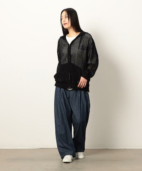 Purple&Yellow / パープルアンドイエロー パーカー | メッシュニットジップパーカ | 詳細5