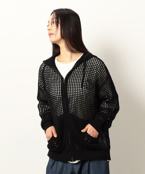 Purple&Yellow / パープルアンドイエロー パーカー | メッシュニットジップパーカ | 詳細7