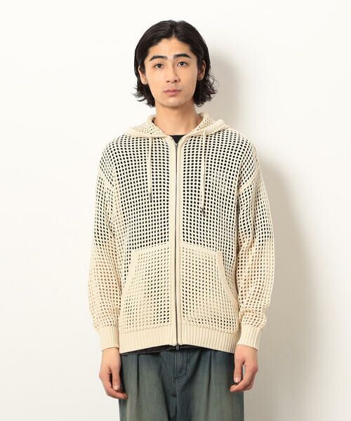 Purple&Yellow / パープルアンドイエロー パーカー | メッシュニットジップパーカ | 詳細17