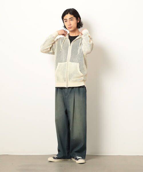 Purple&Yellow / パープルアンドイエロー パーカー | メッシュニットジップパーカ | 詳細10