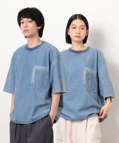 Purple&Yellow / パープルアンドイエロー カットソー | ライトオンスデニムダブルポケットプルオーバー