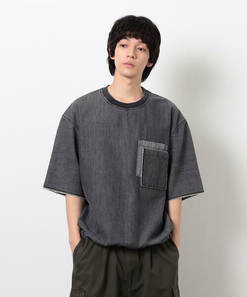 Purple&Yellow / パープルアンドイエロー カットソー | ライトオンスデニムダブルポケットプルオーバー | 詳細3