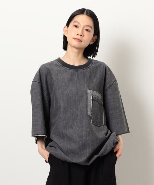 Purple&Yellow / パープルアンドイエロー カットソー | ライトオンスデニムダブルポケットプルオーバー | 詳細8