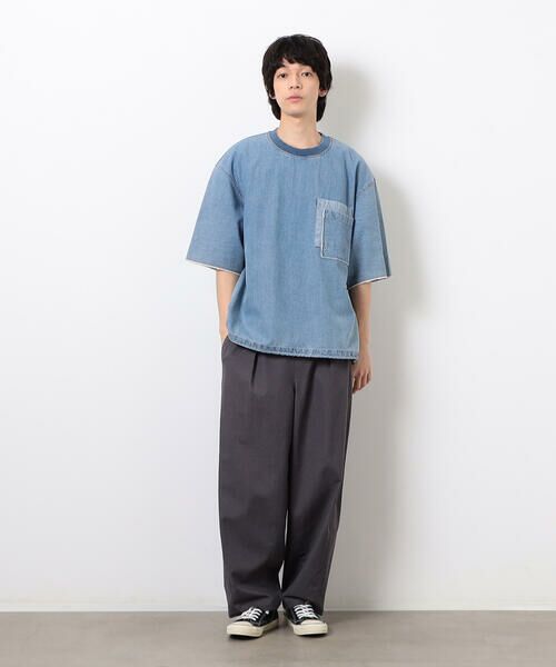 Purple&Yellow / パープルアンドイエロー カットソー | ライトオンスデニムダブルポケットプルオーバー | 詳細10