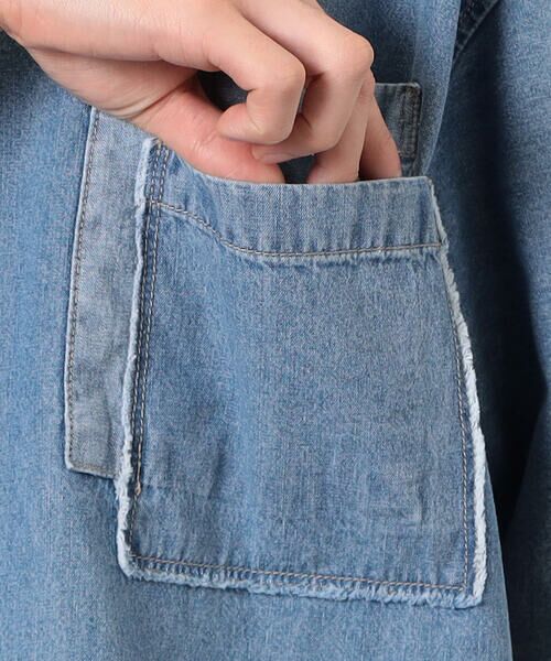 Purple&Yellow / パープルアンドイエロー カットソー | ライトオンスデニムダブルポケットプルオーバー | 詳細24