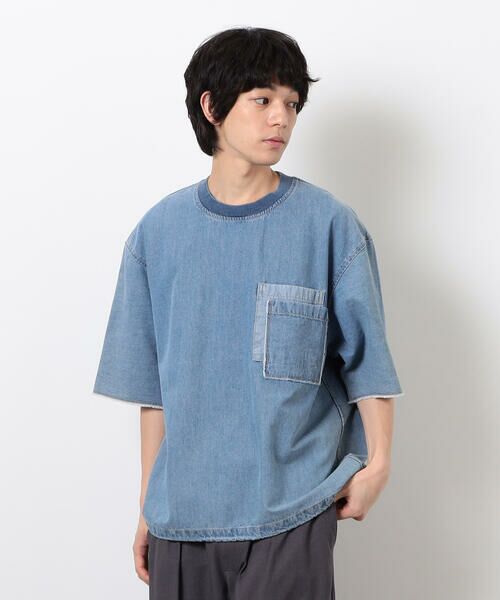 Purple&Yellow / パープルアンドイエロー カットソー | ライトオンスデニムダブルポケットプルオーバー | 詳細12