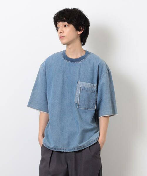 Purple&Yellow / パープルアンドイエロー カットソー | ライトオンスデニムダブルポケットプルオーバー | 詳細13