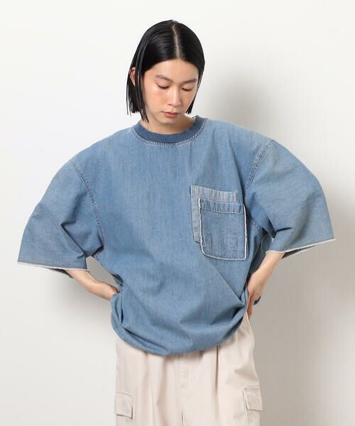 Purple&Yellow / パープルアンドイエロー カットソー | ライトオンスデニムダブルポケットプルオーバー | 詳細17