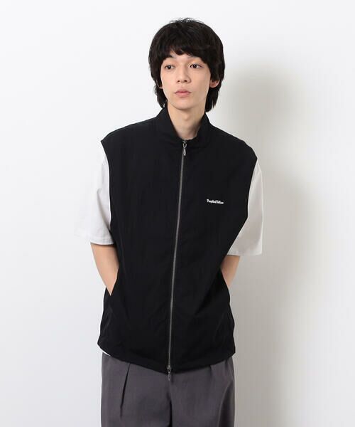 Purple&Yellow / パープルアンドイエロー ベスト | コットンナイロンツイルベスト(ブラック)