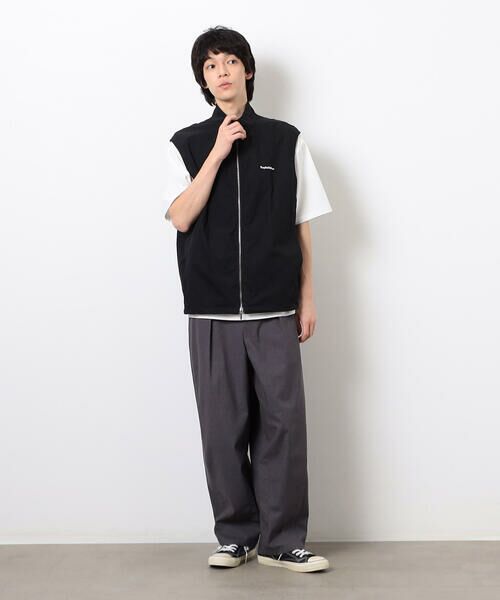 Purple&Yellow / パープルアンドイエロー スラックス・ドレスパンツ | 麻混ワイドテーパードパンツ | 詳細4