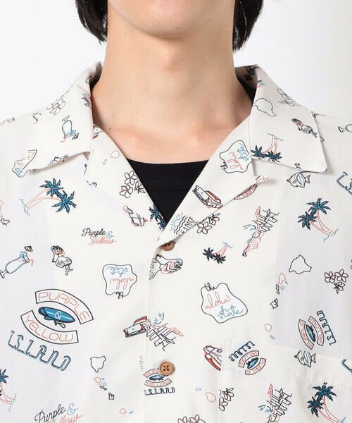 Purple&Yellow / パープルアンドイエロー シャツ・ブラウス | レトロポップ アロハシャツ | 詳細14
