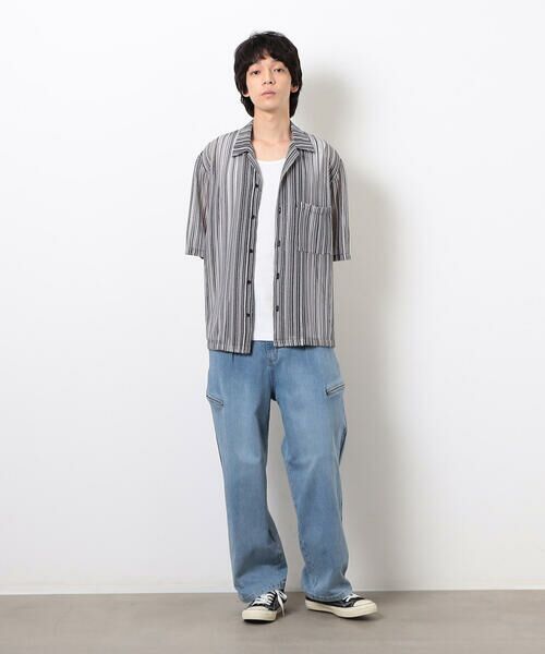 Purple&Yellow / パープルアンドイエロー シャツ・ブラウス | マルチカラーストライプレースシャツ | 詳細1