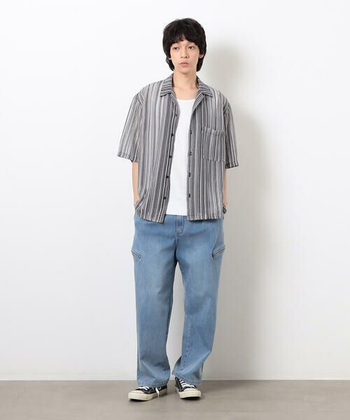 Purple&Yellow / パープルアンドイエロー シャツ・ブラウス | マルチカラーストライプレースシャツ | 詳細2