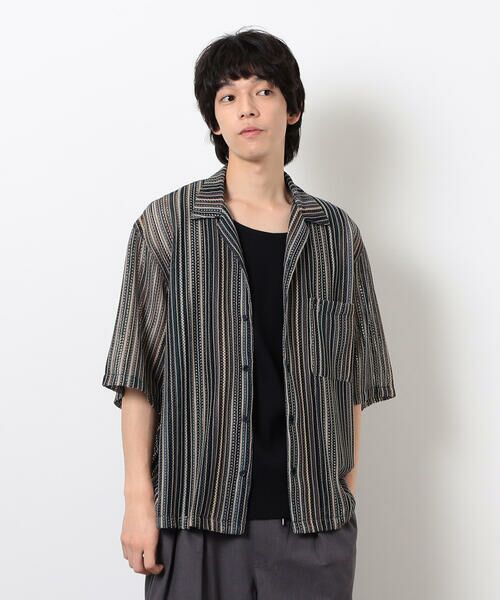 Purple&Yellow / パープルアンドイエロー シャツ・ブラウス | マルチカラーストライプレースシャツ | 詳細12