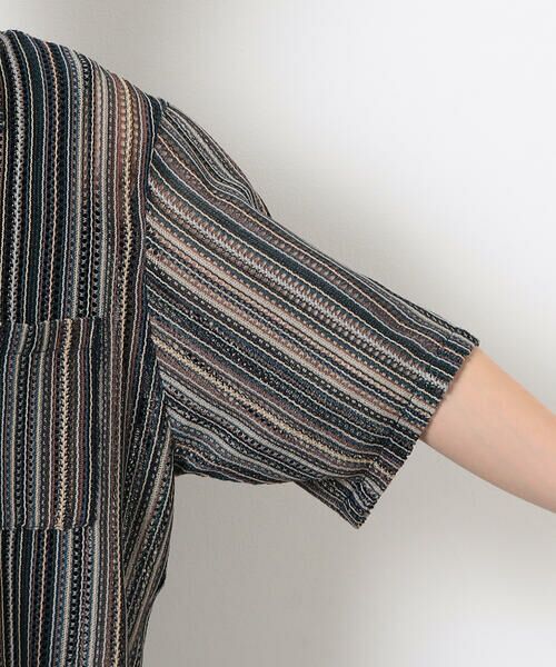 Purple&Yellow / パープルアンドイエロー シャツ・ブラウス | マルチカラーストライプレースシャツ | 詳細21