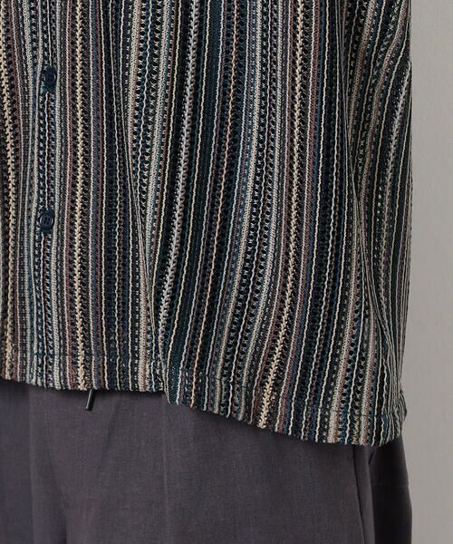 Purple&Yellow / パープルアンドイエロー シャツ・ブラウス | マルチカラーストライプレースシャツ | 詳細22