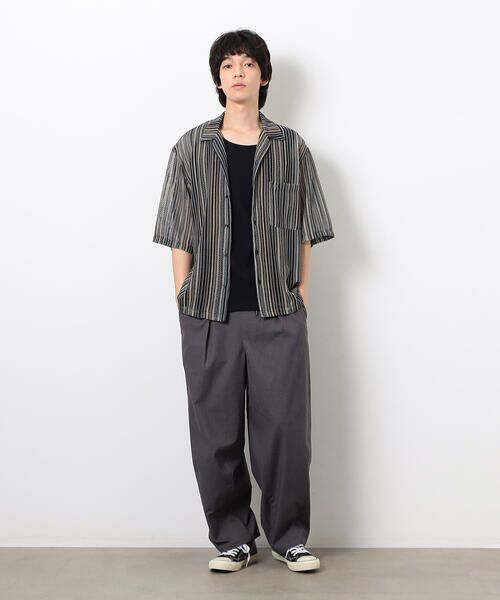 Purple&Yellow / パープルアンドイエロー シャツ・ブラウス | マルチカラーストライプレースシャツ | 詳細9