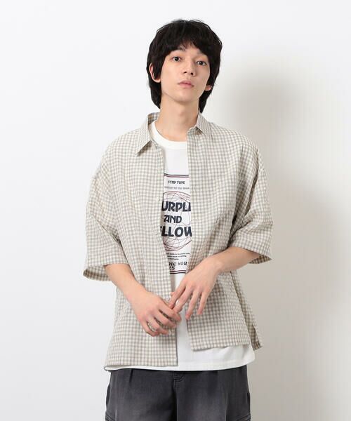 Purple&Yellow / パープルアンドイエロー シャツ・ブラウス | シアサッカーチェックシャツ | 詳細2