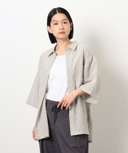 Purple&Yellow / パープルアンドイエロー シャツ・ブラウス | シアサッカーチェックシャツ | 詳細5