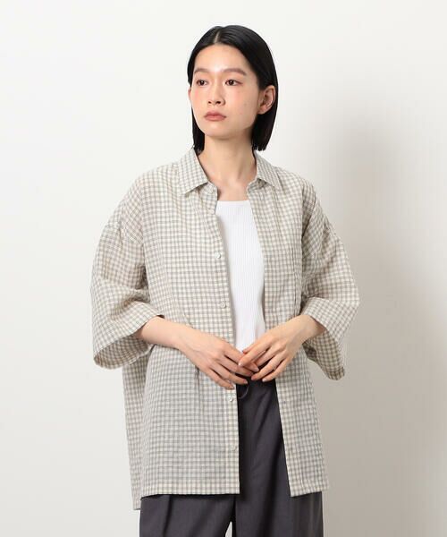 Purple&Yellow / パープルアンドイエロー シャツ・ブラウス | シアサッカーチェックシャツ | 詳細6