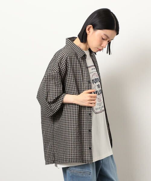 Purple&Yellow / パープルアンドイエロー シャツ・ブラウス | シアサッカーチェックシャツ | 詳細13