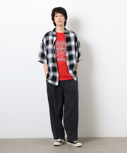 Purple&Yellow / パープルアンドイエロー シャツ・ブラウス | オンブレーチェック半袖シャツ | 詳細1