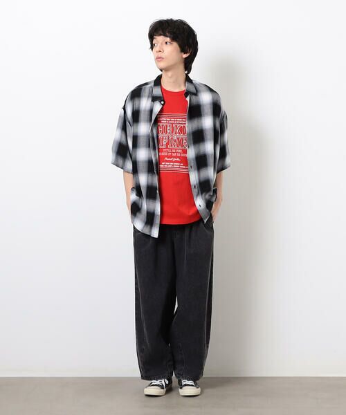 Purple&Yellow / パープルアンドイエロー シャツ・ブラウス | オンブレーチェック半袖シャツ | 詳細2