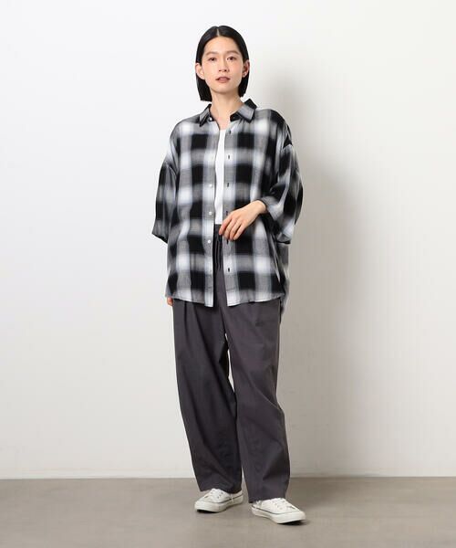 Purple&Yellow / パープルアンドイエロー シャツ・ブラウス | オンブレーチェック半袖シャツ | 詳細4