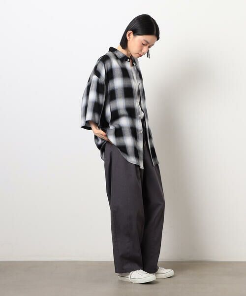 Purple&Yellow / パープルアンドイエロー シャツ・ブラウス | オンブレーチェック半袖シャツ | 詳細5