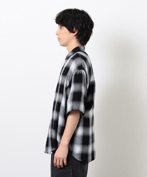 Purple&Yellow / パープルアンドイエロー シャツ・ブラウス | オンブレーチェック半袖シャツ | 詳細9