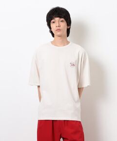 Purple&Yellow / パープルアンドイエロー Tシャツ | サークルロゴミニ刺繍半袖Ｔシャツ