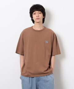 Purple&Yellow / パープルアンドイエロー Tシャツ | サークルロゴミニ刺繍半袖Ｔシャツ