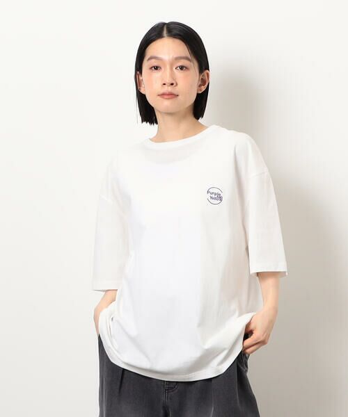 Purple&Yellow / パープルアンドイエロー Tシャツ | サークルロゴミニ刺繍半袖Ｔシャツ | 詳細7