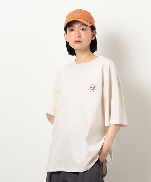 Purple&Yellow / パープルアンドイエロー Tシャツ | サークルロゴミニ刺繍半袖Ｔシャツ | 詳細16