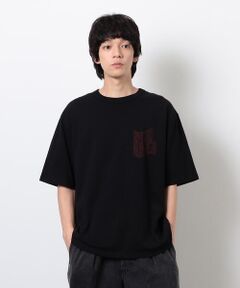 Purple&Yellow / パープルアンドイエロー Tシャツ | ウェーブメッセージプリント半袖Ｔシャツ