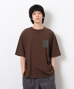 Purple&Yellow / パープルアンドイエロー Tシャツ | ウェーブメッセージプリント半袖Ｔシャツ