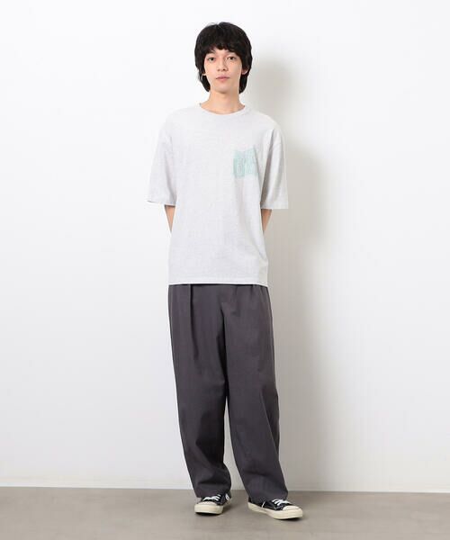 Purple&Yellow / パープルアンドイエロー Tシャツ | ウェーブメッセージプリント半袖Tシャツ | 詳細12