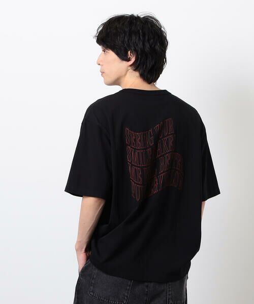 特価 セール】 ウェーブメッセージプリント半袖Tシャツ （Tシャツ ライト・ランタン
