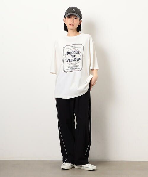 Purple&Yellow / パープルアンドイエロー Tシャツ | フロスト加工ツアー風プリント半袖Ｔシャツ | 詳細6