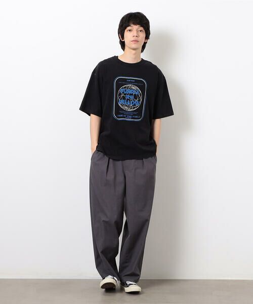 Purple&Yellow / パープルアンドイエロー Tシャツ | フロスト加工ツアー風プリント半袖Ｔシャツ | 詳細11