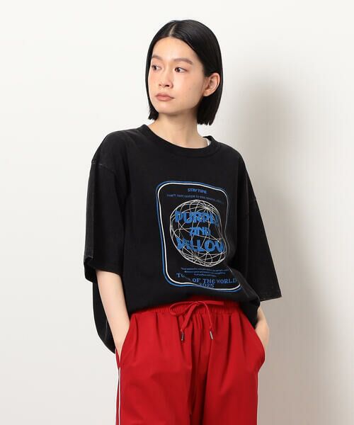 Purple&Yellow / パープルアンドイエロー Tシャツ | フロスト加工ツアー風プリント半袖Ｔシャツ | 詳細18