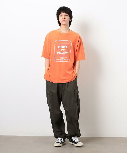 Purple&Yellow / パープルアンドイエロー Tシャツ | フロスト加工ツアー風プリント半袖Ｔシャツ | 詳細19