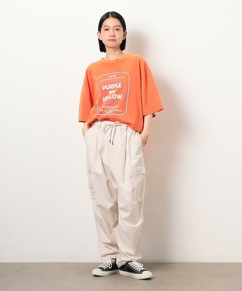 Purple&Yellow / パープルアンドイエロー Tシャツ | フロスト加工ツアー風プリント半袖Ｔシャツ | 詳細22