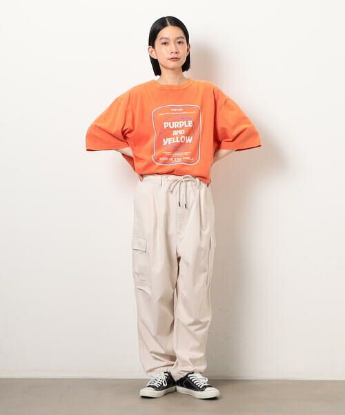 Purple&Yellow / パープルアンドイエロー Tシャツ | フロスト加工ツアー風プリント半袖Ｔシャツ | 詳細23