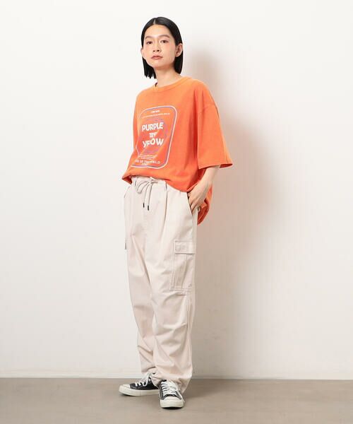 Purple&Yellow / パープルアンドイエロー Tシャツ | フロスト加工ツアー風プリント半袖Ｔシャツ | 詳細24