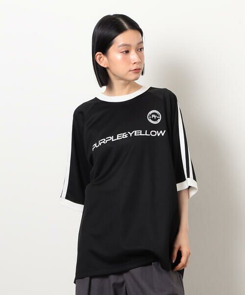 メッシュラグランゲームTシャツ （Tシャツ）｜Purple&Yellow