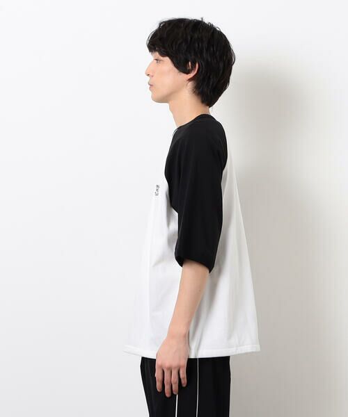 Purple&Yellow / パープルアンドイエロー Tシャツ | 裾スピンドルラグラン5分袖Tシャツ | 詳細10