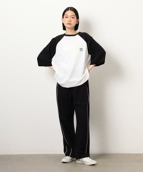 Purple&Yellow / パープルアンドイエロー Tシャツ | 裾スピンドルラグラン5分袖Tシャツ | 詳細6