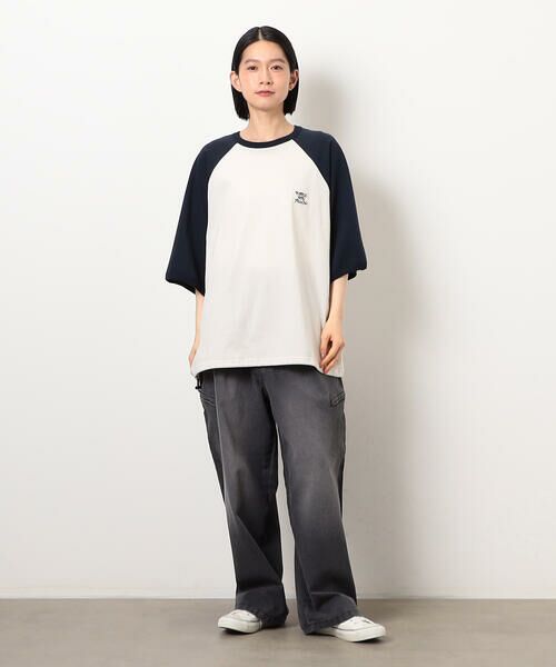 Purple&Yellow / パープルアンドイエロー Tシャツ | 裾スピンドルラグラン5分袖Tシャツ | 詳細16