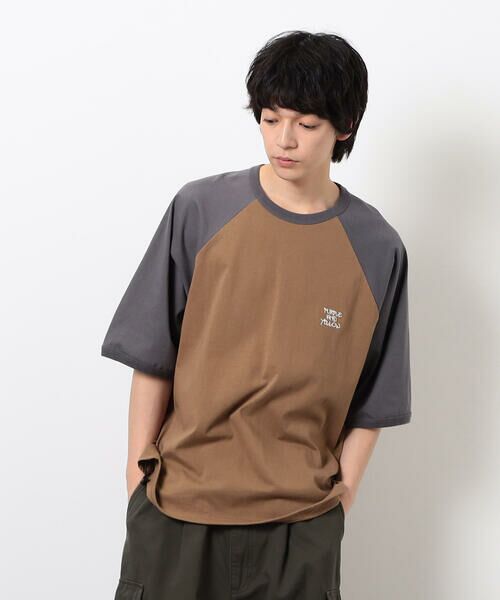 Purple&Yellow / パープルアンドイエロー Tシャツ | 裾スピンドルラグラン5分袖Tシャツ | 詳細25